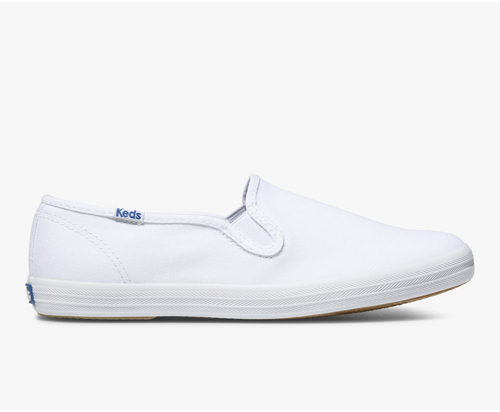 Keds Slip Ons White - Champion Slip On - Womens AKPQUE-075